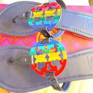 Tory Burch Multicolor Logo Flip-Flops